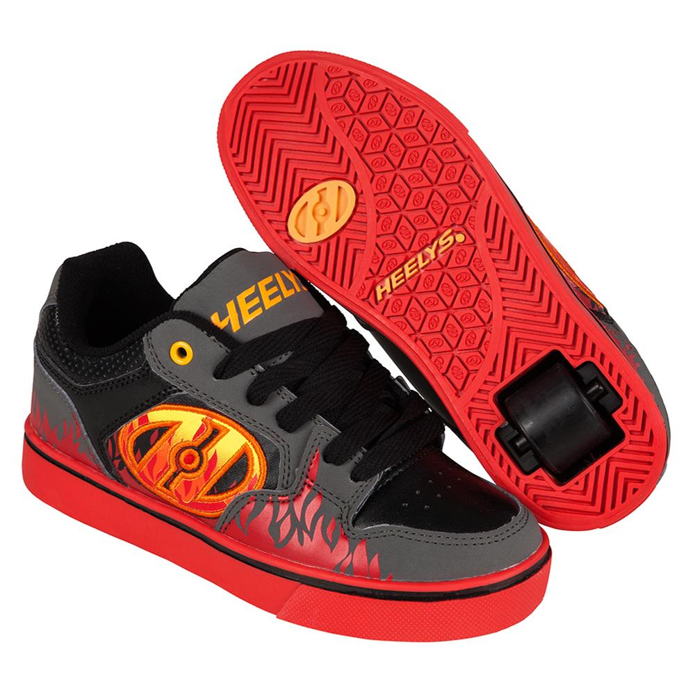 Heelys Motion Plus grey/black/flames Gurulós cipők