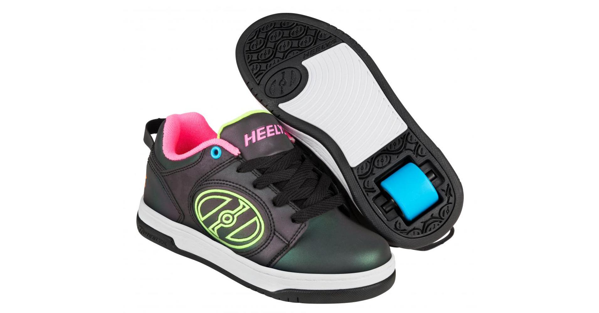 Heelys Voyager Black Reflective Yellow Pink Gurulós Cipők